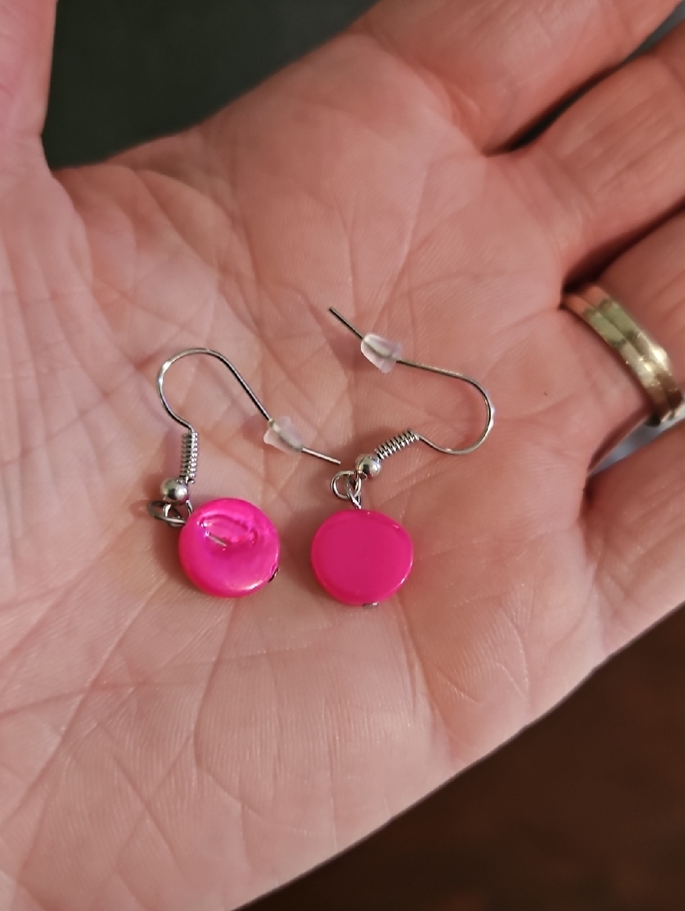 Pink Disc Drop Earrings - Women Jewelry
